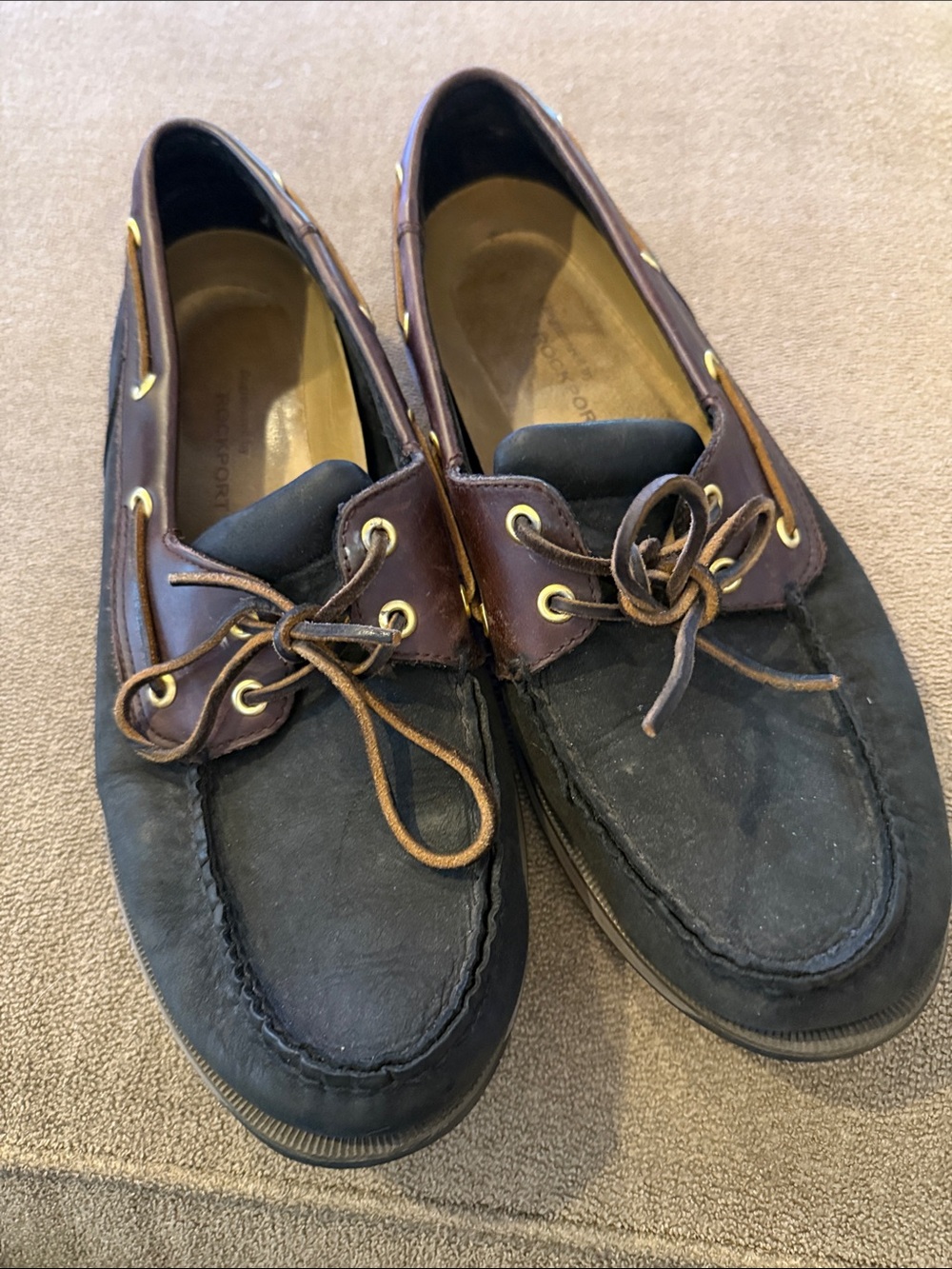 Rockport Men's Dress Shoes Leather Loafers Size 12 Boat Shoes (TD)